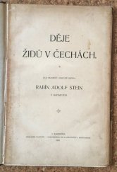 kniha Děje Židů v Čechách, Adolf Stein 1901