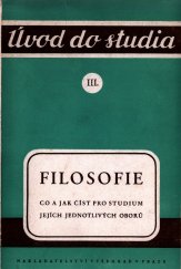 kniha Úvod do studia filosofie co a jak číst pro studium jejích jednotlivých oborů, Vyšehrad 1947