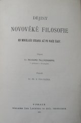 kniha Dějiny novověké filosofie od Mikuláše Cusana až po naše časy, Jan Laichter 1899