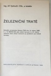 kniha Železniční tratě učební text pro 2. a 3. roč. učeb. oboru strojní mechanik se zaměřením pro traťové montáže, Nadas 1983