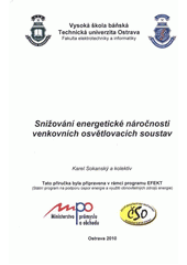 kniha Snižování energetické náročnosti venkovních osvětlovacích soustav, Vysoká škola báňská - Technická univerzita Ostrava 2010