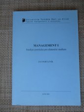 kniha Management I studijní pomůcka pro distanční studium, Univerzita Tomáše Bati 2003