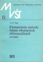 kniha Elementární metody řešení obyčejných diferenciálních rovnic příručka pro vys. školy techn. směru, SNTL 1983