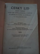 kniha Český lid XXX. Sborník, Jan Svátek 1930