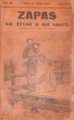 kniha Zápas na život a na smrt II. Historický román, Alois Hynek 1890