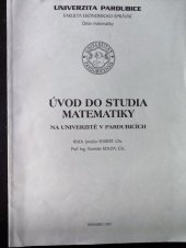 kniha Úvod do studia matematiky na Univerzitě v Pardubicích, Univerzita Pardubice, Ekonomicko-správní fakulta 2002