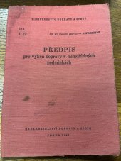 kniha Předpis pro výkon dopravy, Nakladatelství dopravy a spojů 1961