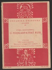 kniha O Podkarpatské Rusi, Ministerstvo školství a národní osvěty 1929