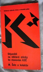 kniha Odpovědi na některé otázky ke stanovám KSČ, Svoboda 1983