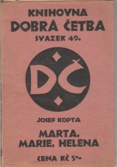 kniha Marta, Marie, Helena novela, Pokrok 1928