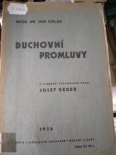 kniha Duchovní promluvy, Občanská tiskárna 1934
