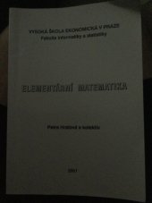 kniha Elementární matematika, Vysoká škola ekonomická, Fakulta informatiky a statistiky 1998