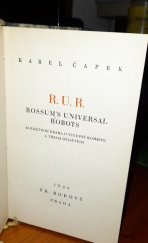 kniha R.U.R. ROSSUM.S UNIVERSAL ROBOTS, Fr.Borový 1946