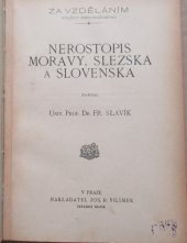 kniha Nerostopis Moravy, Slezska a Slovenska, Jos. R. Vilímek 1918