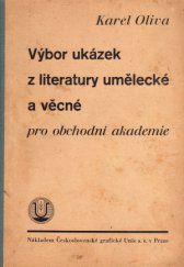 kniha Výbor ukázek z literatury umělecké a věcné (druhy a směry) pro obchodní akademie, Česká grafická Unie 1932