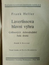 kniha Lavertissova hlavní výhra Collinových dobrodružství řada druhá, Steinhauser 1919