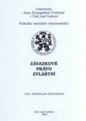 kniha Závazkové právo zvláštní, Univerzita Jana Evangelisty Purkyně, Sociálně ekonomická fakulta 1997