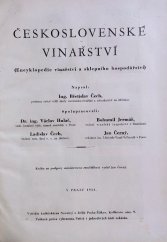 kniha Československé vinařství (Encyklopedie vinařství a sklepního hospodářství), Novotný a Jeřáb 1934