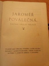 kniha Jaroměř poválečná, Příloha týdeníku Naším krajem, redakce v Josefově-Jaroměři 1922