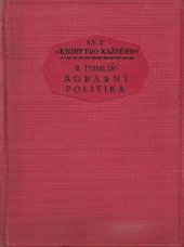 kniha Agrární politika, Státní nakladatelství 1928