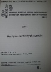 kniha Hornická Příbram ve vědě a technice Sekce Analýza nerostných surovin (Sborník přednášek), s.n. 1972