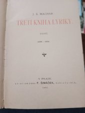 kniha Třetí kniha lyriky básně (1886-1889), F. Šimáček 1892