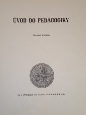 kniha Úvod do pedagogiky, Karolinum  1994