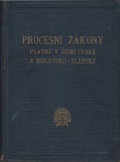 kniha Procesní zákony platné v zemi české a moravsko-slezské, Všehrd 1934