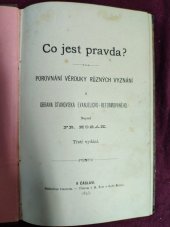 kniha Co jest pravda? srovnání věroučných článků vyznání křesťanských : [pro poučení katolíkům i evangelíkům o jejich shodném i odchylném církevním učení], s.n. 1910