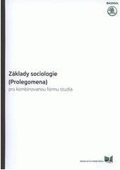 kniha Základy sociologie (Prolegomena), Škoda Auto Vysoká škola 2011