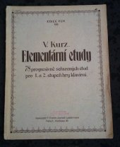 kniha Elementární etudy 78 progresivně seřazených etud pro 1. a 2. stupeň hry klavírní, F. Chadím 1948