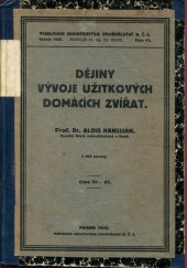 kniha Dějiny vývoje užitkových domácích zvířat, Min. zemědělství 1925