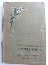 kniha Rostlinopis pro nižší třídy dívčích lyceí. Díl I, Pro I. třídu, Česká grafická Unie 1913