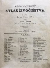 kniha Přírodopisný atlas živočišstva, I.L. Kober 1866