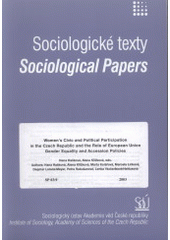 kniha Women's civic and political participation in the Czech Republic and the role of European Union gender equality and accession policies, Sociologický ústav AV ČR 2003