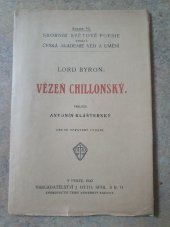 kniha Vězeň Chillonský, J. Otto 1922