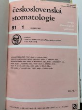 kniha Československá stomatologie Časopis stomatologické společnosti , Avicenum 1991