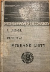 kniha Vybrané listy Plinia mladšího, J. Otto 1915