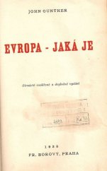 kniha Evropa - jaká je = [Inside Europe], Fr. Borový 1938
