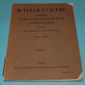 kniha Ukázky z jeho spisů filosofických a rétorických. I, - Text, Jednota českých filologů 1936