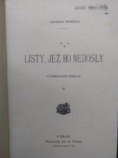 kniha Listy, jež ho nedošly Autoris. překlad, Jos. R. Vilímek 1905