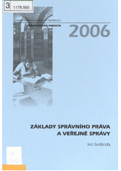 kniha Základy správního práva a veřejné správy, Univerzita Palackého v Olomouci 2006