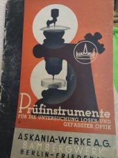 kniha Prufinstrumente Fur die untersuchung laser und gefasster optik, Askania 1936