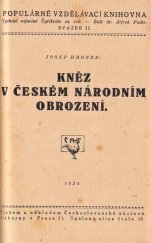 kniha Kněz v českém národním obrození, Československá akciová tiskárna 1924