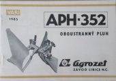 kniha APH-352 Oboustranný pluh, Agrozet 1985