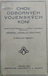 kniha Chov odborných vojenských koní, Alois Neubert 1924