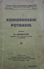 kniha Konservování potravin, Ministerstvo zemědělství 1923