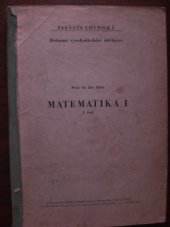 kniha Matematika. 1. [díl]., SPN 1953