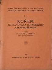 kniha Koření se stanoviska botanického a hospodářského, Alois Hynek 1913