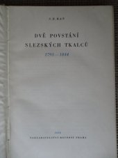 kniha Dvě povstání slezských tkalců 1793-1844, Rovnost 1952
